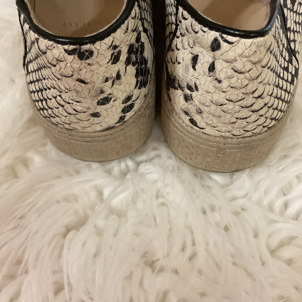 Vince Camuto Snakeskin Print Platform Sneakers Woven Jute Toes Size 9 - Picture 9 of 11